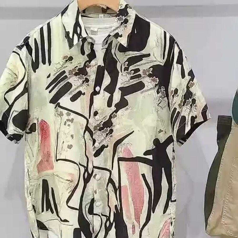 Abstract Art Print Short Sleeve Shirt